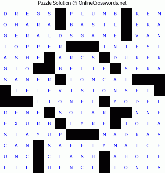 Solution for Crossword Puzzle #4874