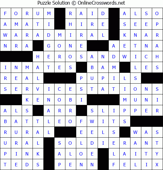 Solution for Crossword Puzzle #4879