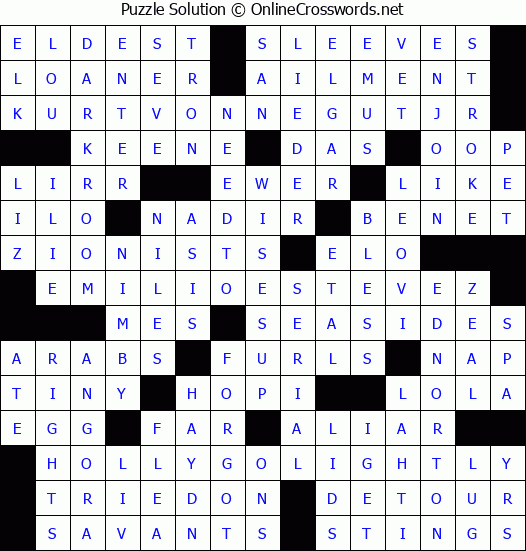 Solution for Crossword Puzzle #4886
