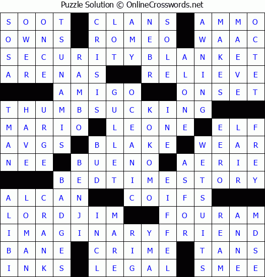 Solution for Crossword Puzzle #4890