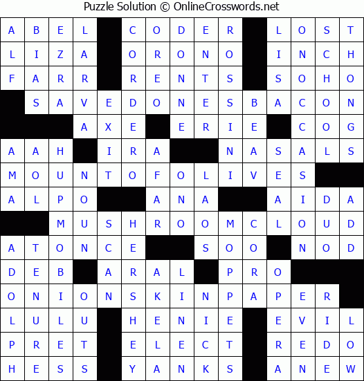 Solution for Crossword Puzzle #4893