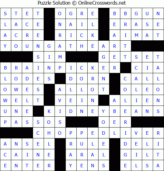 Solution for Crossword Puzzle #4895