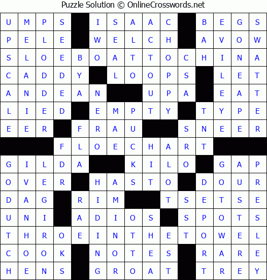 Solution for Crossword Puzzle #4896