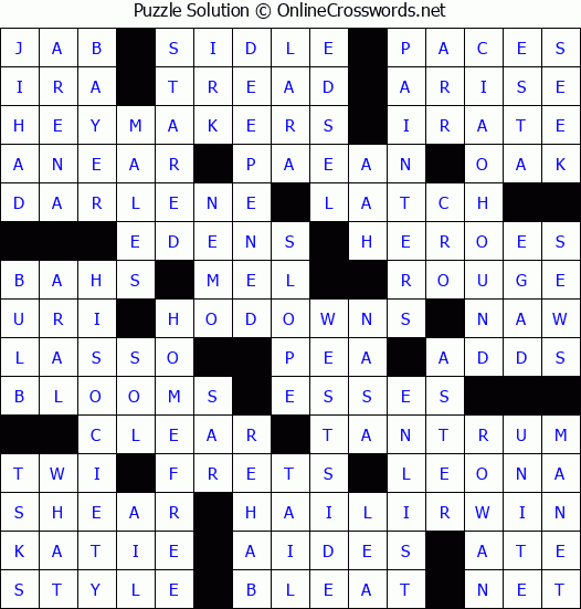 Solution for Crossword Puzzle #4898
