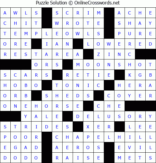 Solution for Crossword Puzzle #4901