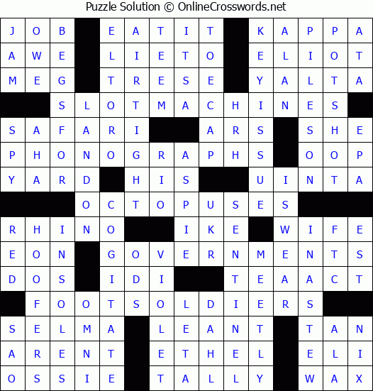 Solution for Crossword Puzzle #4902