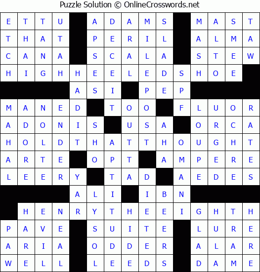 Solution for Crossword Puzzle #4905