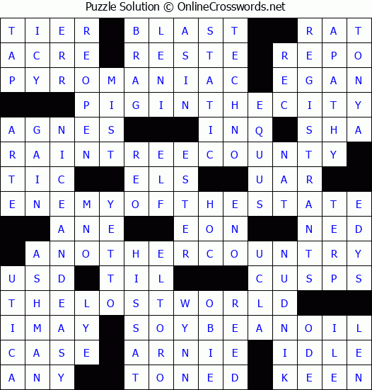 Solution for Crossword Puzzle #4907