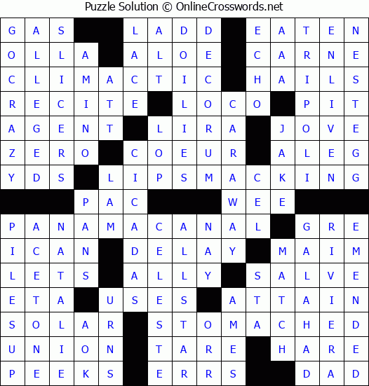 Solution for Crossword Puzzle #4909