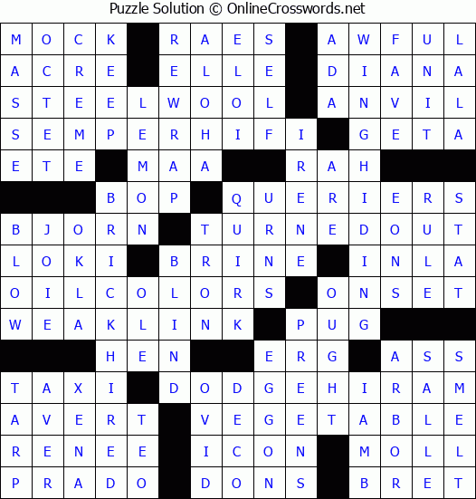 Solution for Crossword Puzzle #4911