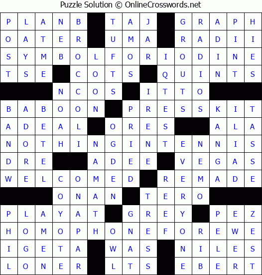 Solution for Crossword Puzzle #4918
