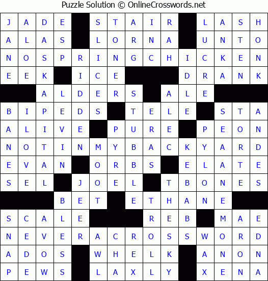 Solution for Crossword Puzzle #4924