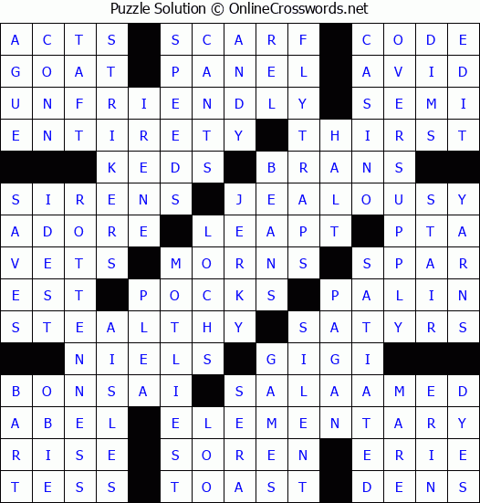 Solution for Crossword Puzzle #4926