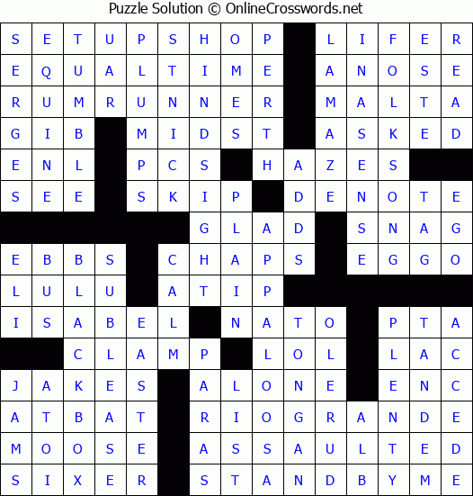 Solution for Crossword Puzzle #4927