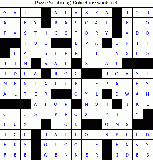 Solution for Crossword Puzzle #4928
