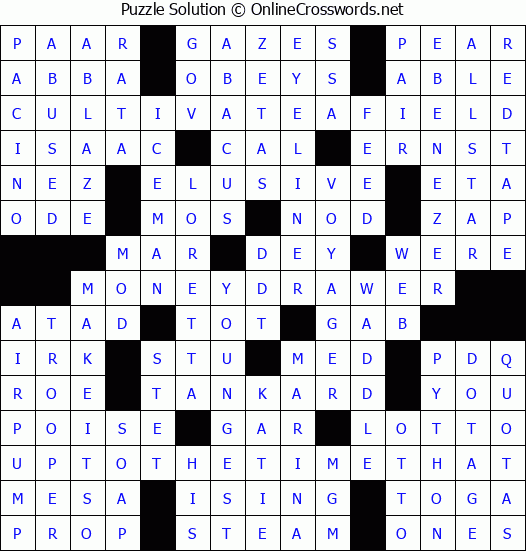 Solution for Crossword Puzzle #4929