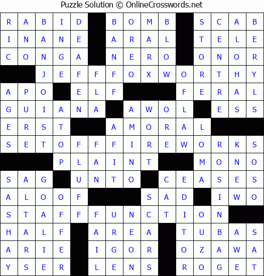 Solution for Crossword Puzzle #4930