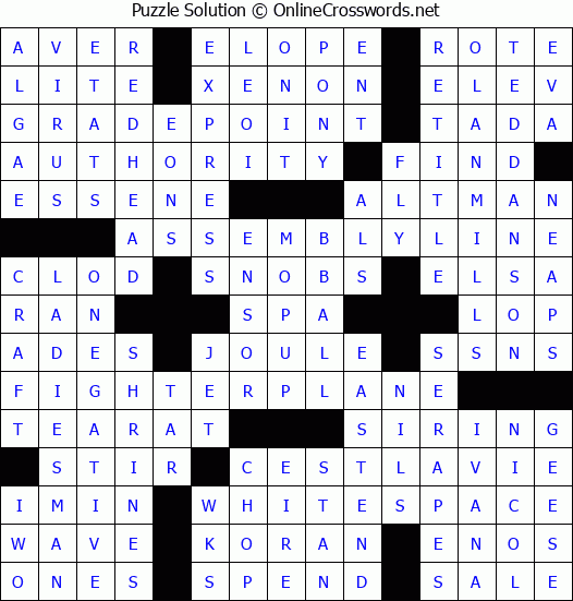 Solution for Crossword Puzzle #4931