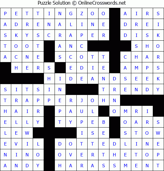 Solution for Crossword Puzzle #4934