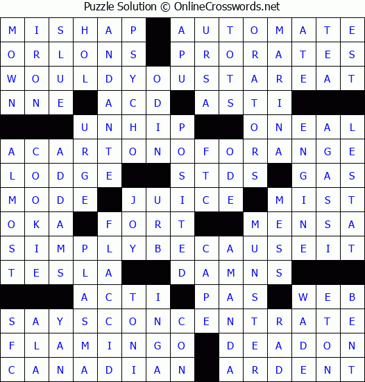 Solution for Crossword Puzzle #4936