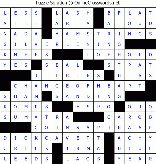 Solution for Crossword Puzzle #4937