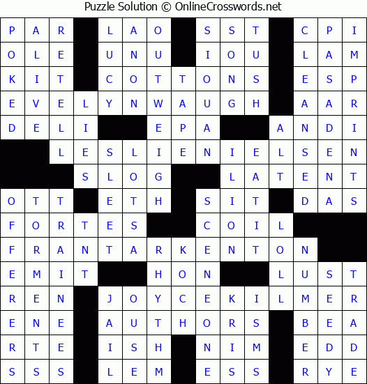 Solution for Crossword Puzzle #4938