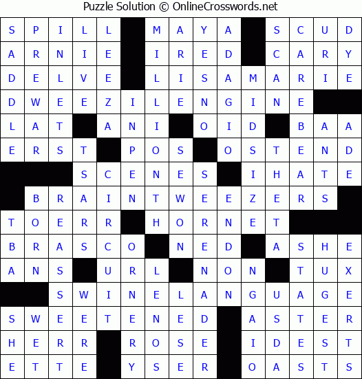 Solution for Crossword Puzzle #4939