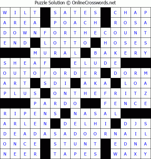 Solution for Crossword Puzzle #4940