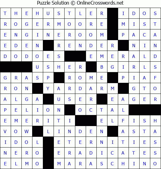 Solution for Crossword Puzzle #4941