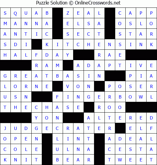 Solution for Crossword Puzzle #4944