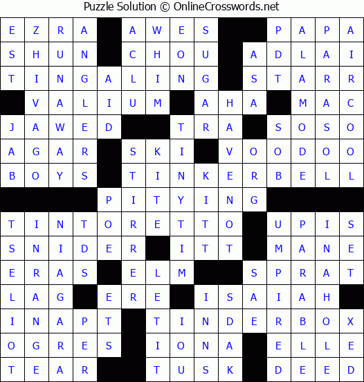 Solution for Crossword Puzzle #4945