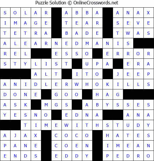 Solution for Crossword Puzzle #4946