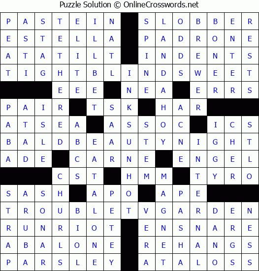 Solution for Crossword Puzzle #4950
