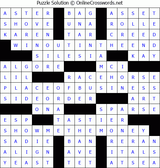 Solution for Crossword Puzzle #4953
