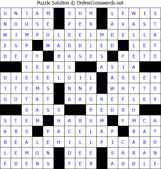 Solution for Crossword Puzzle #4956