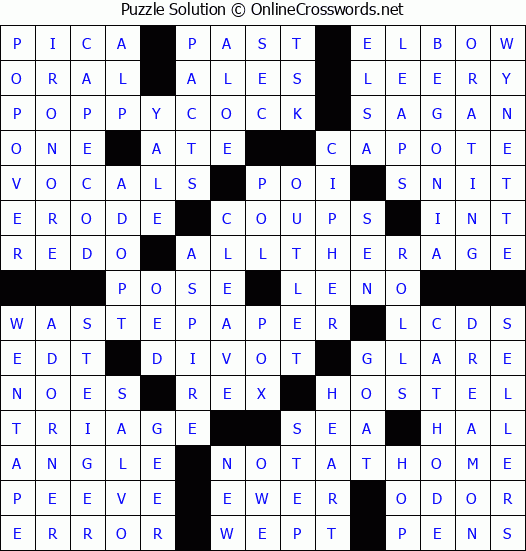 Solution for Crossword Puzzle #4959