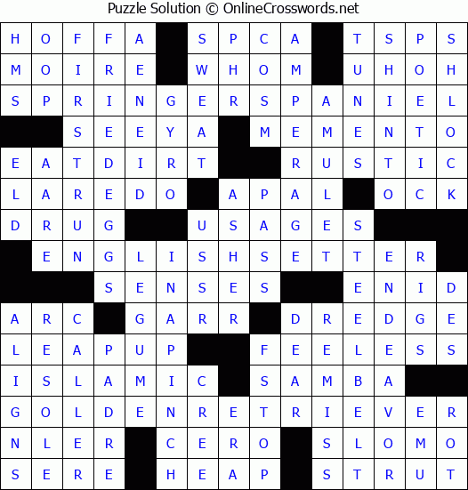 Solution for Crossword Puzzle #4960