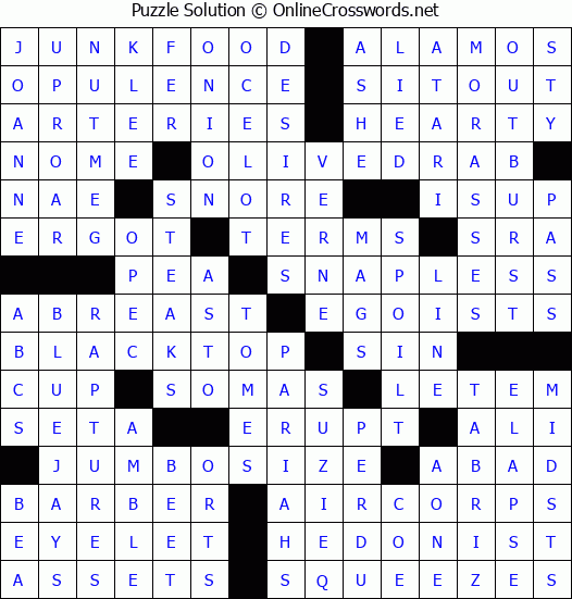 Solution for Crossword Puzzle #4962