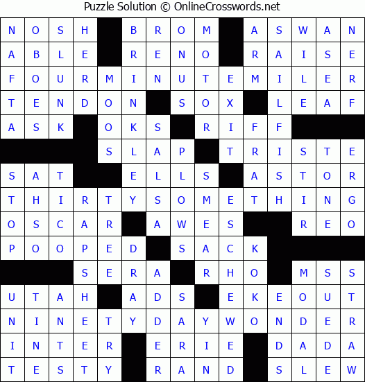 Solution for Crossword Puzzle #4965