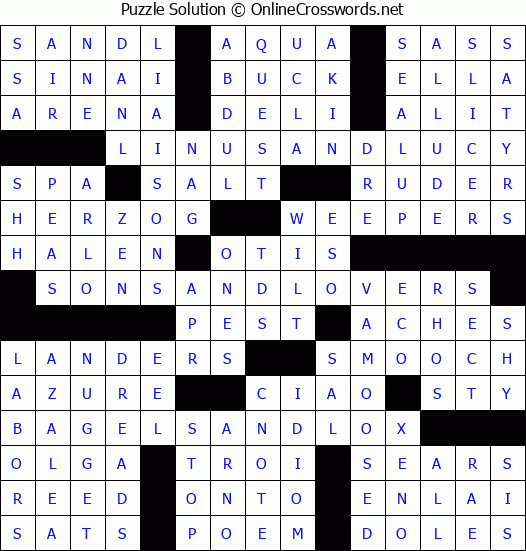 Solution for Crossword Puzzle #4966