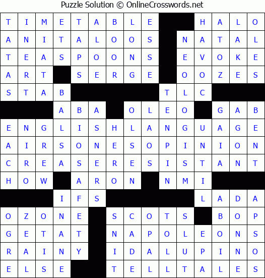 Solution for Crossword Puzzle #4969