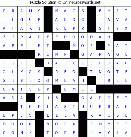 Solution for Crossword Puzzle #4971