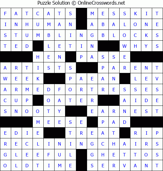 Solution for Crossword Puzzle #4972
