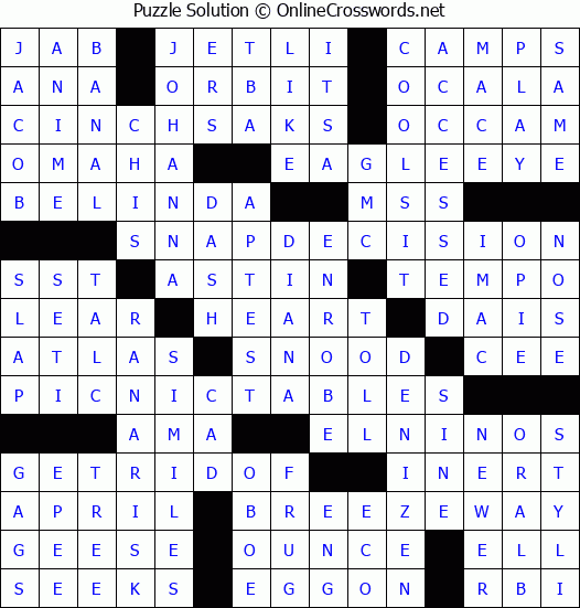 Solution for Crossword Puzzle #4974