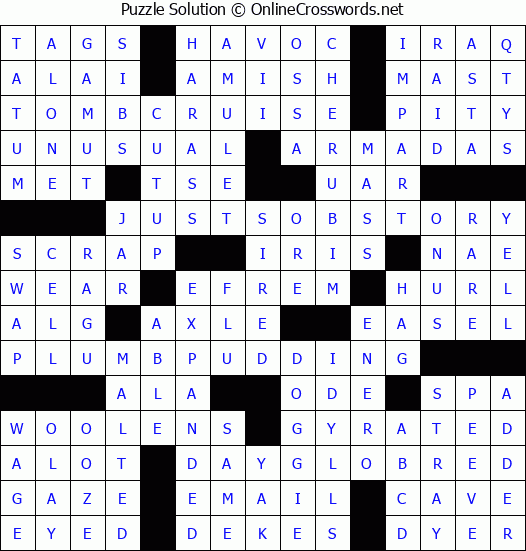 Solution for Crossword Puzzle #4975