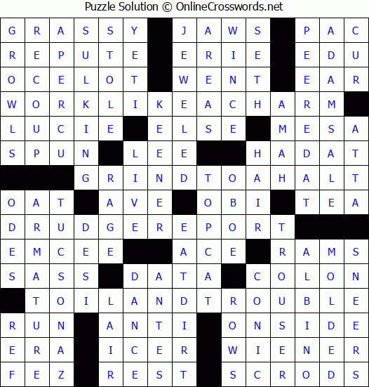 Solution for Crossword Puzzle #4977