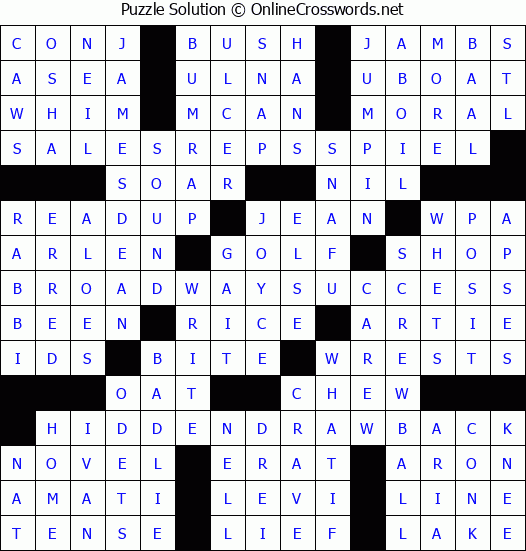 Solution for Crossword Puzzle #4978
