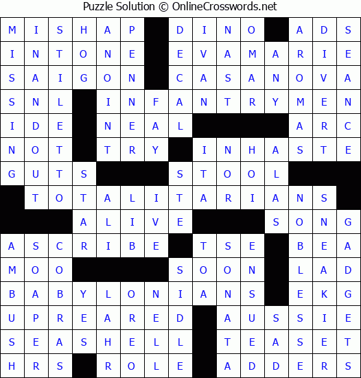 Solution for Crossword Puzzle #4980
