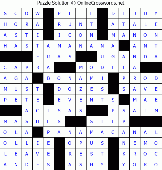 Solution for Crossword Puzzle #4981