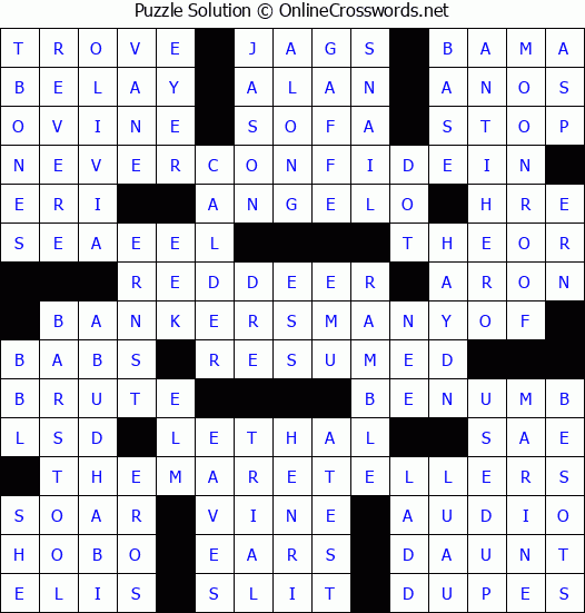 Solution for Crossword Puzzle #4984